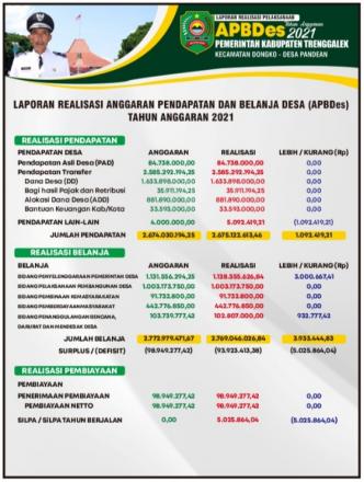 LAPORAN REALISASI APBDES TA. 2021