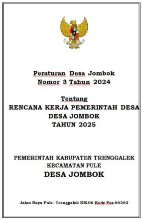 PERDES NOMOR 3 TAHUN 2024 TENTANG RKPDESA TAHUN 2025